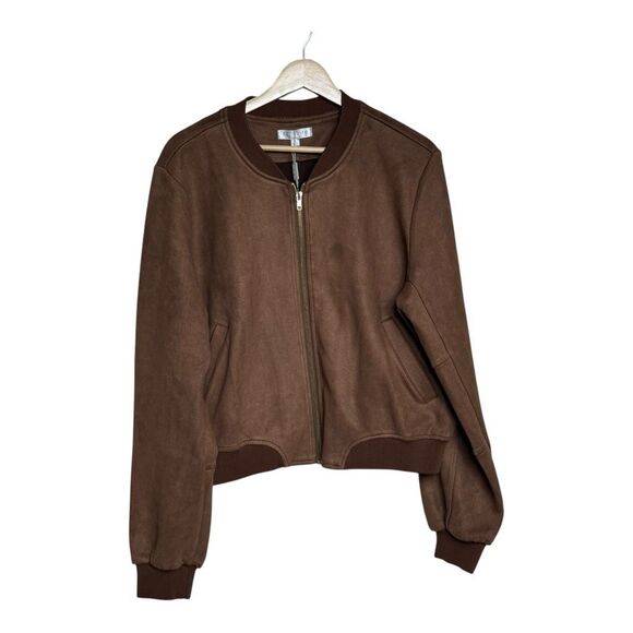 Solitaire by Ravi Khosla Tan Faux Suede Jacket large - Picture 1 of 6